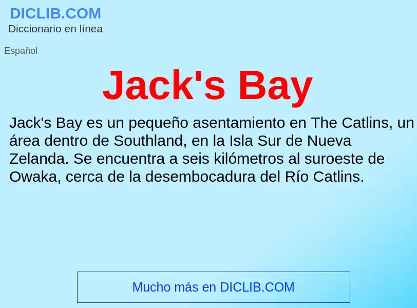 What is Jack's Bay - definition