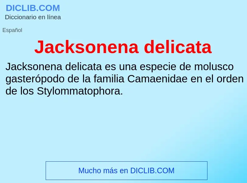 What is Jacksonena delicata - definition