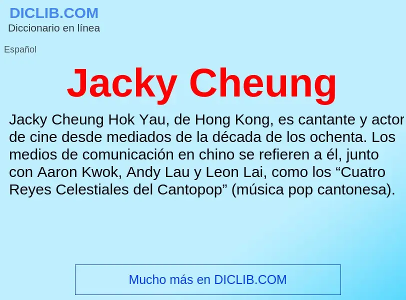 What is Jacky Cheung - definition