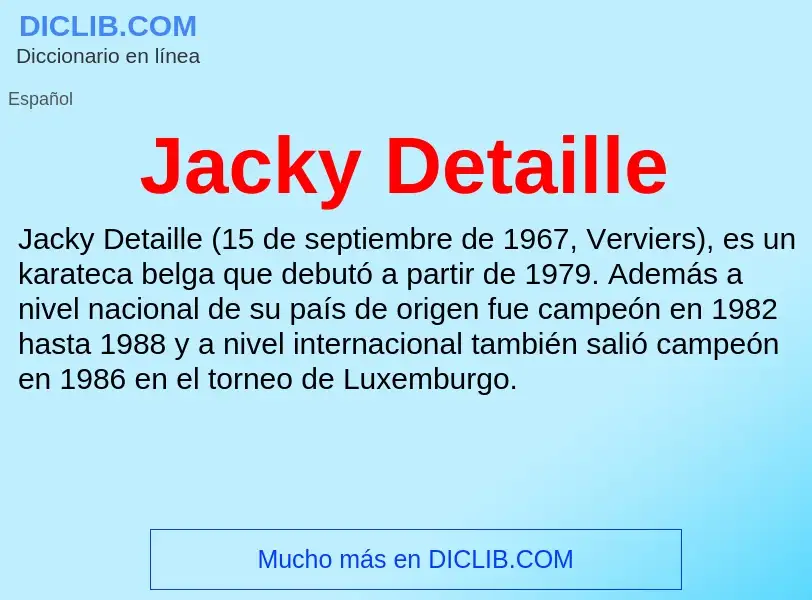 Τι είναι Jacky Detaille - ορισμός