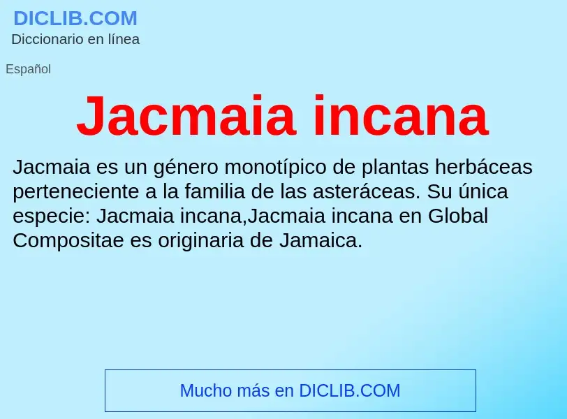 What is Jacmaia incana - definition