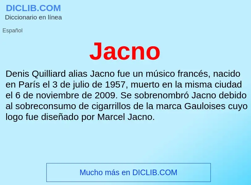 What is Jacno - definition