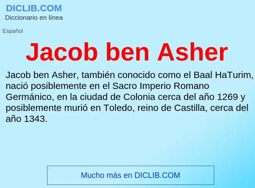 What is Jacob ben Asher - definition