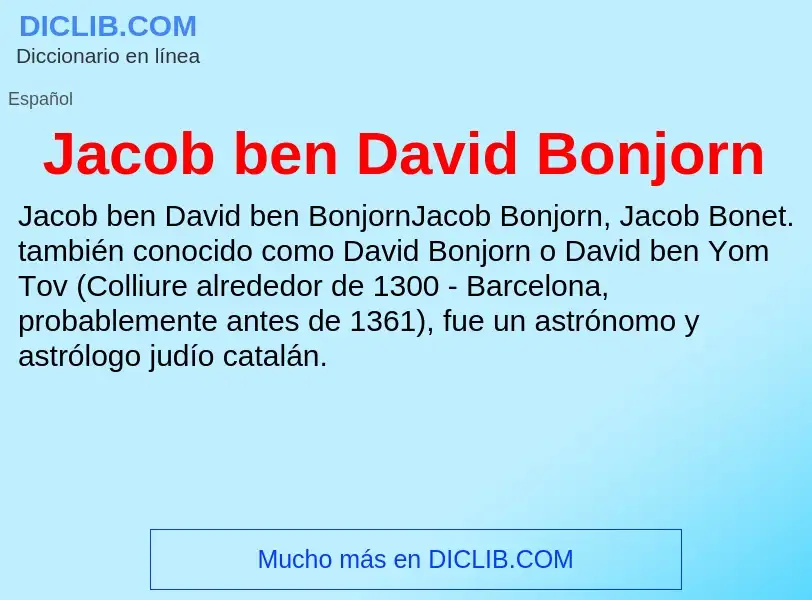 What is Jacob ben David Bonjorn - definition