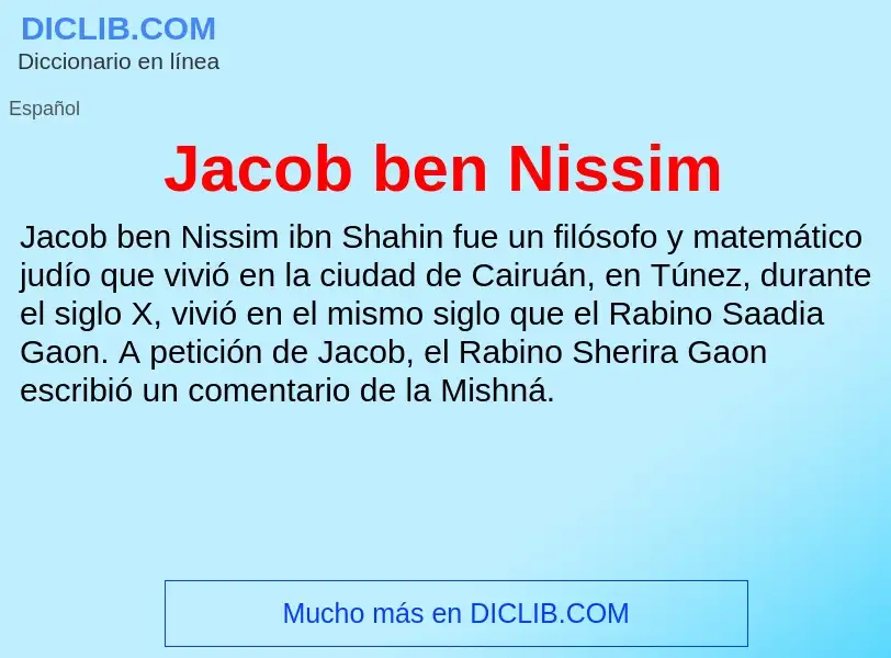 What is Jacob ben Nissim - definition