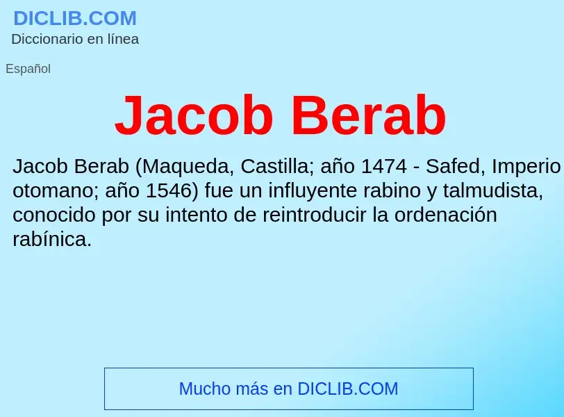 What is Jacob Berab - definition