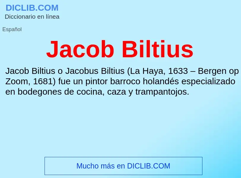 What is Jacob Biltius - definition