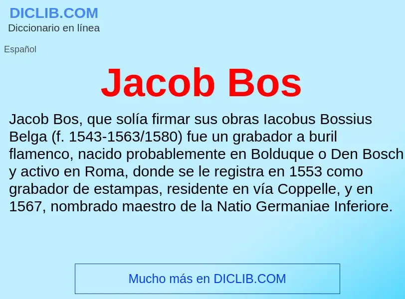 Τι είναι Jacob Bos - ορισμός