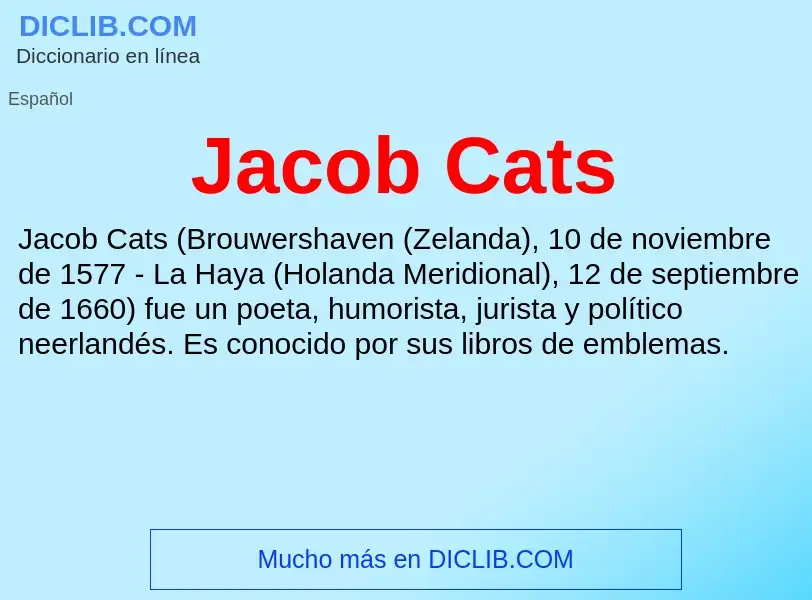 What is Jacob Cats - definition