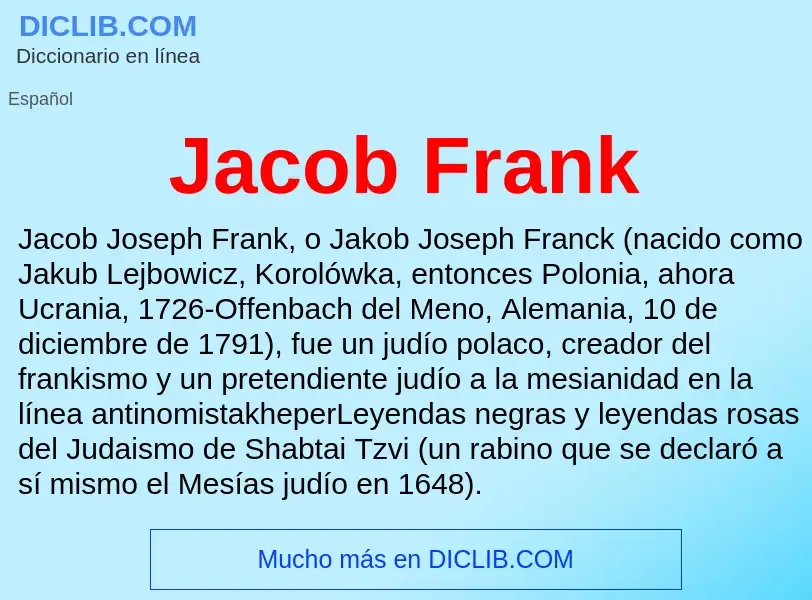 What is Jacob Frank - definition