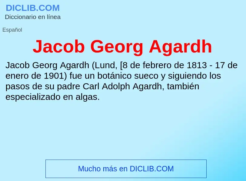 What is Jacob Georg Agardh - definition