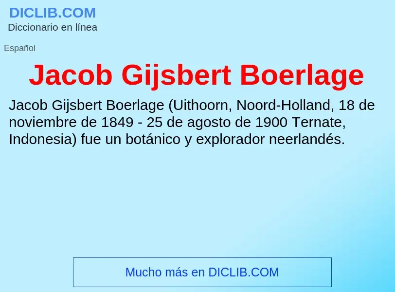 Τι είναι Jacob Gijsbert Boerlage - ορισμός