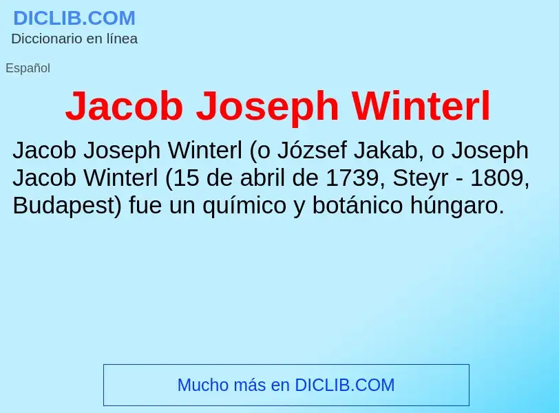 Τι είναι Jacob Joseph Winterl - ορισμός