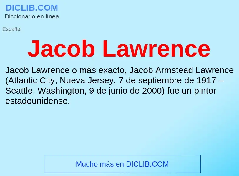 What is Jacob Lawrence - definition