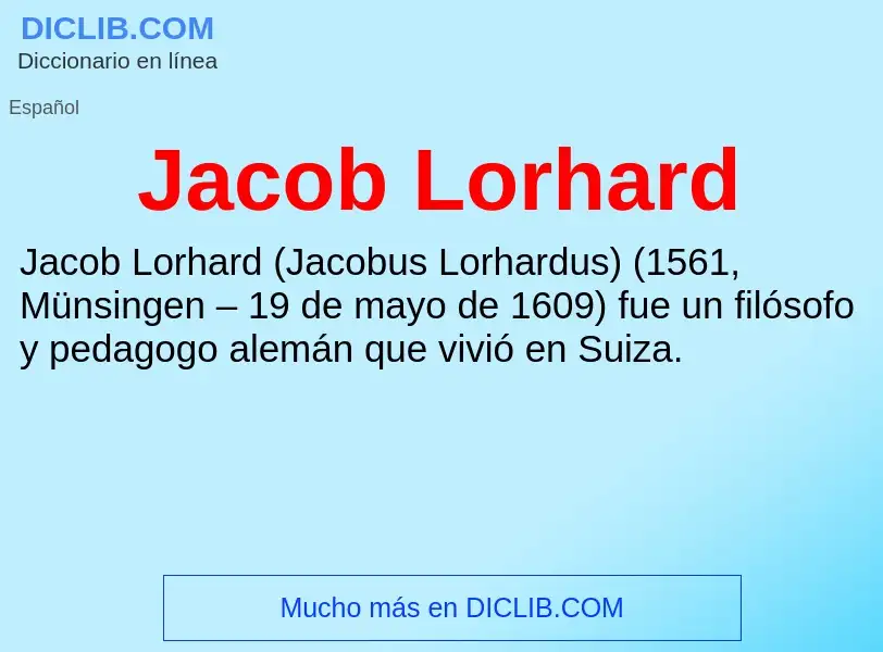 Τι είναι Jacob Lorhard - ορισμός