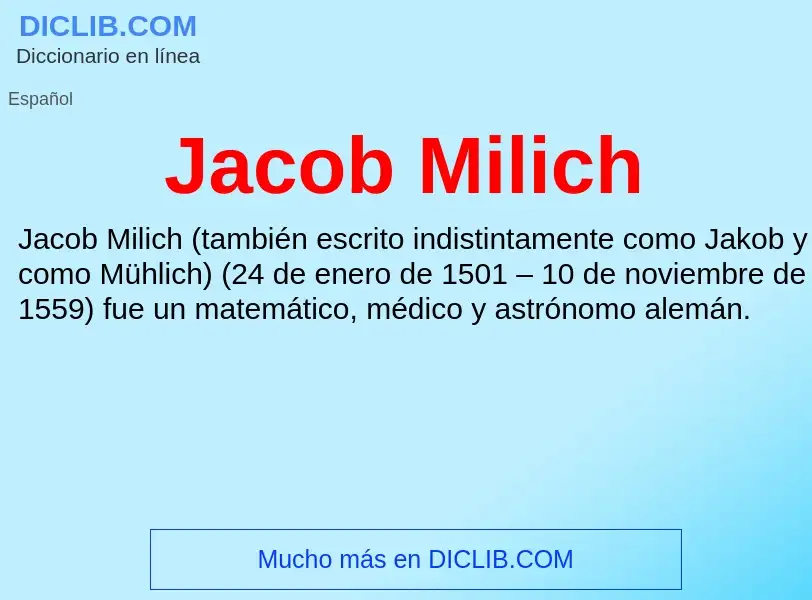 Τι είναι Jacob Milich - ορισμός