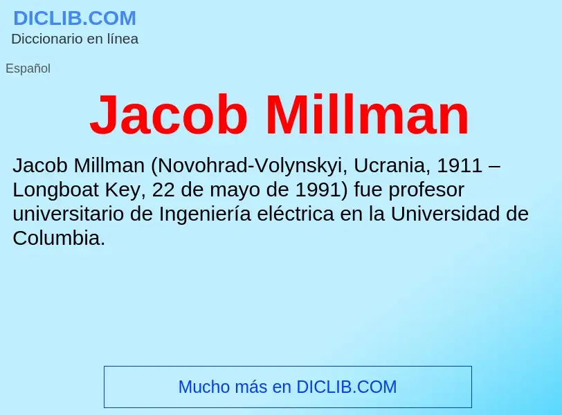 Τι είναι Jacob Millman - ορισμός