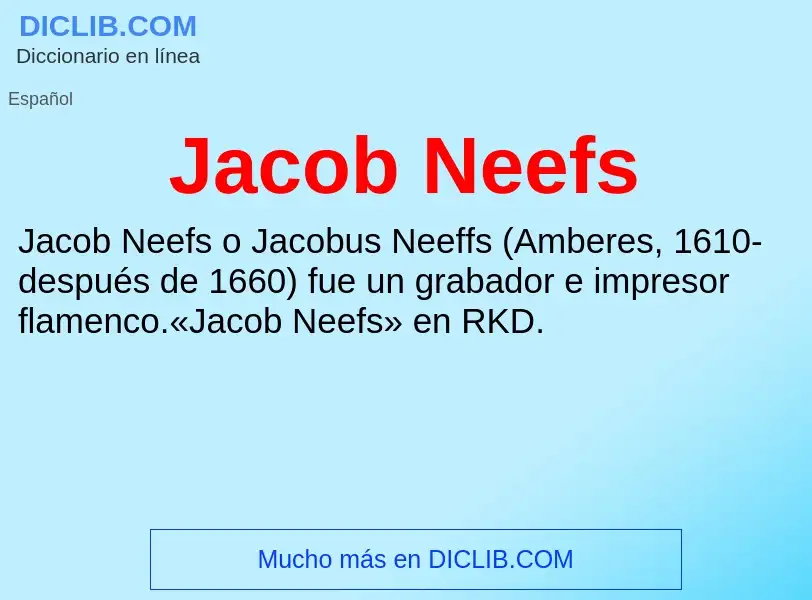 Τι είναι Jacob Neefs - ορισμός