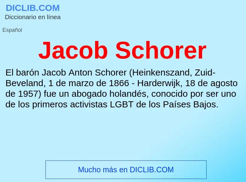 What is Jacob Schorer - definition