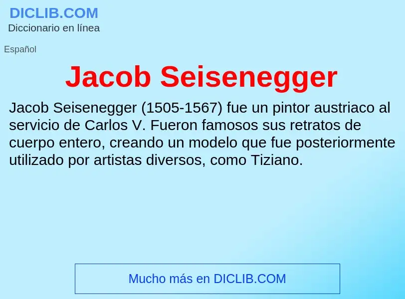 What is Jacob Seisenegger - definition