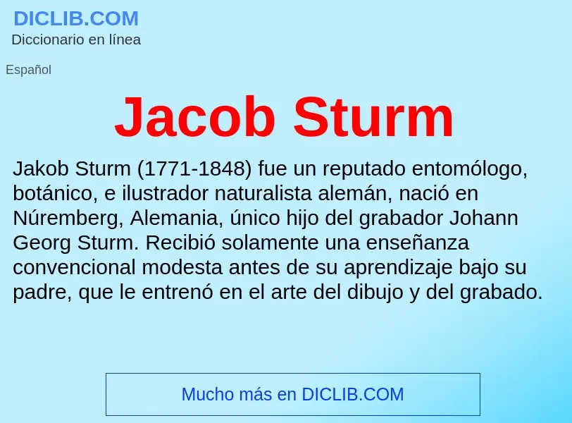 What is Jacob Sturm - definition