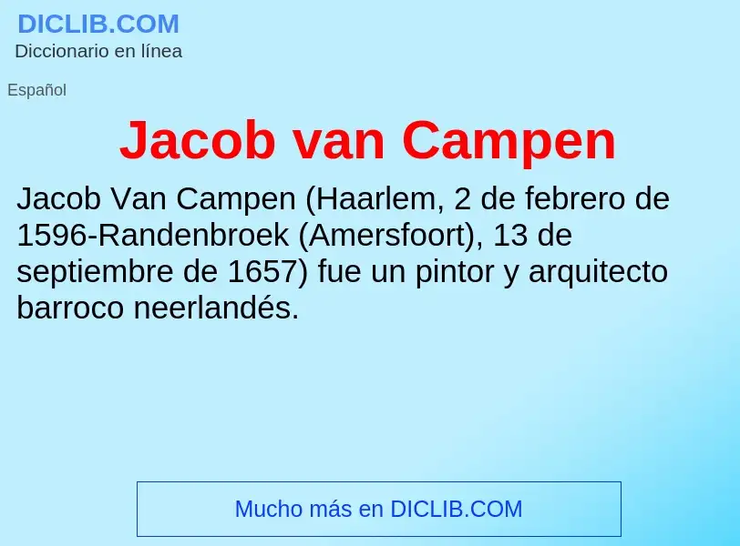 What is Jacob van Campen - definition