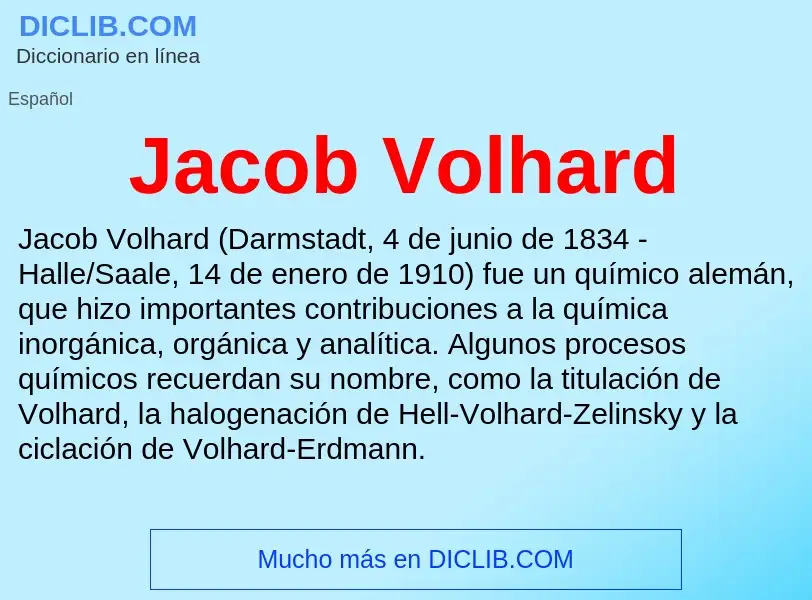 What is Jacob Volhard - definition