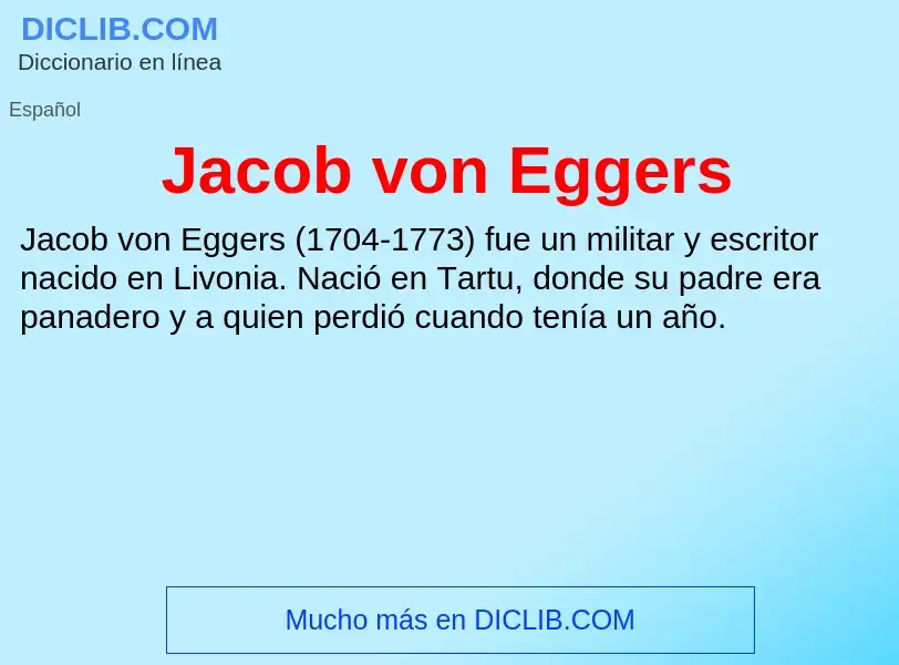 What is Jacob von Eggers - definition