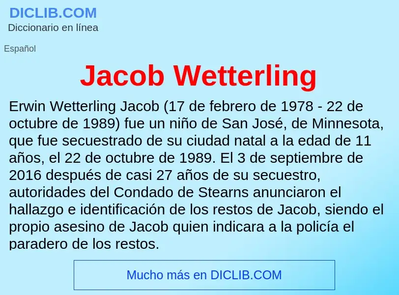 What is Jacob Wetterling - definition