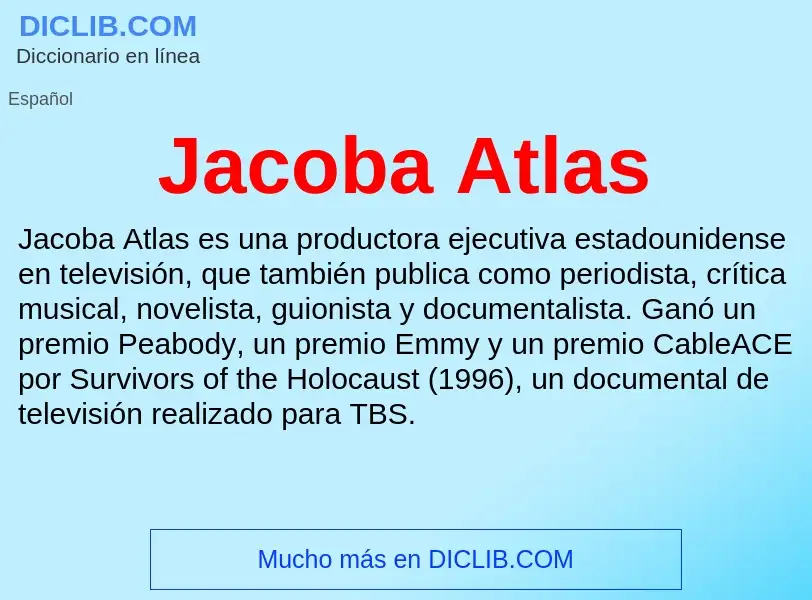 What is Jacoba Atlas - definition