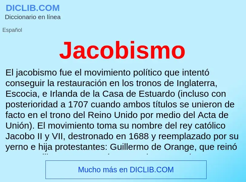 What is Jacobismo - definition