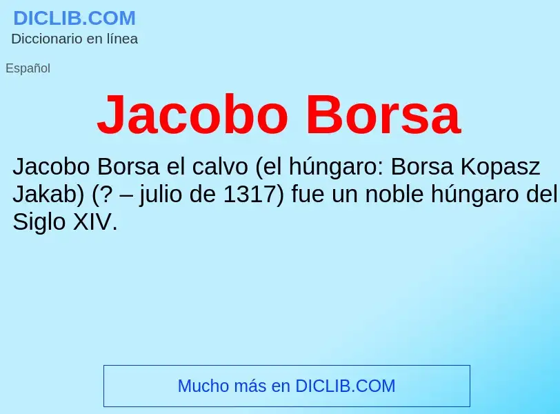 What is Jacobo Borsa - definition