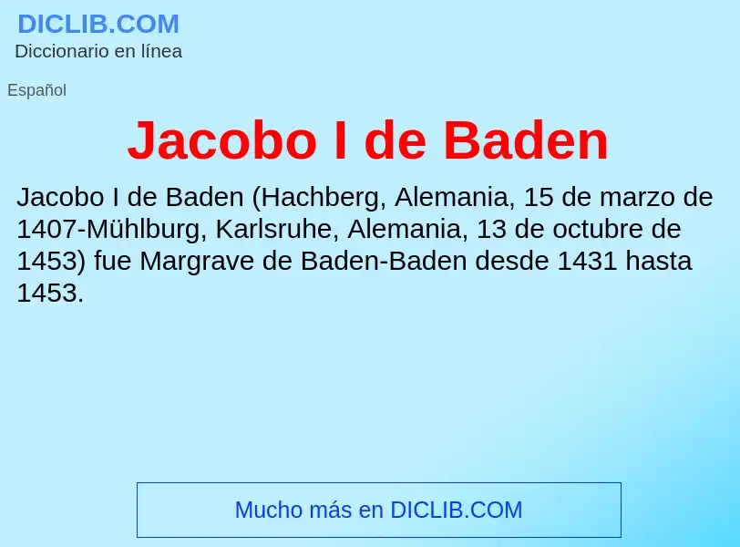 What is Jacobo I de Baden - definition