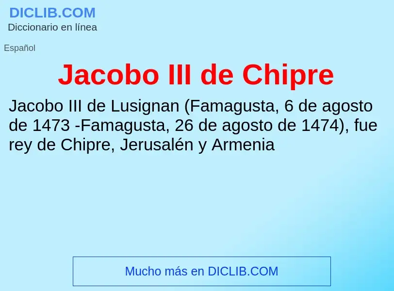 What is Jacobo III de Chipre - definition