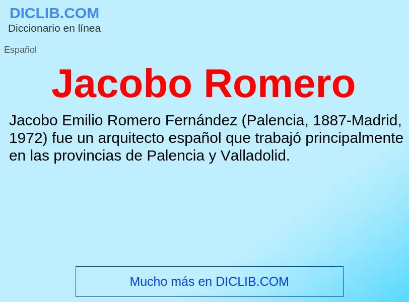 What is Jacobo Romero - definition