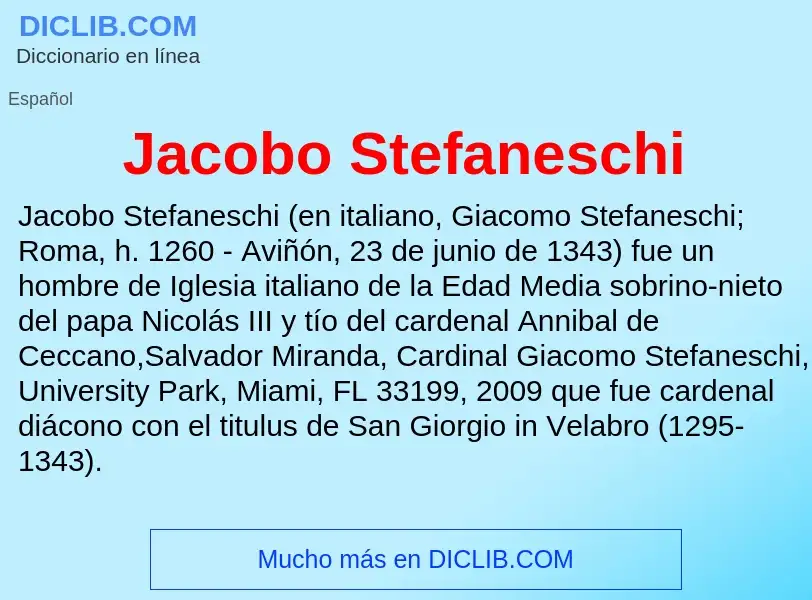 What is Jacobo Stefaneschi - definition