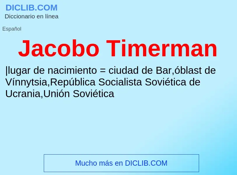 What is Jacobo Timerman - definition