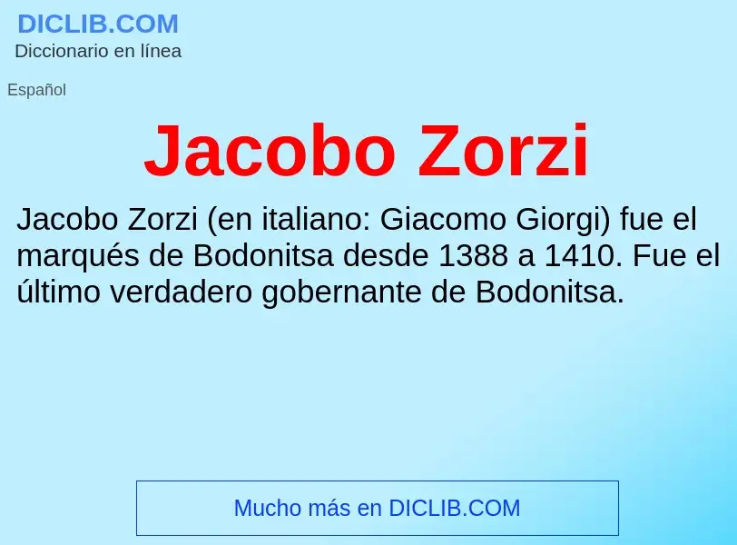 What is Jacobo Zorzi - definition