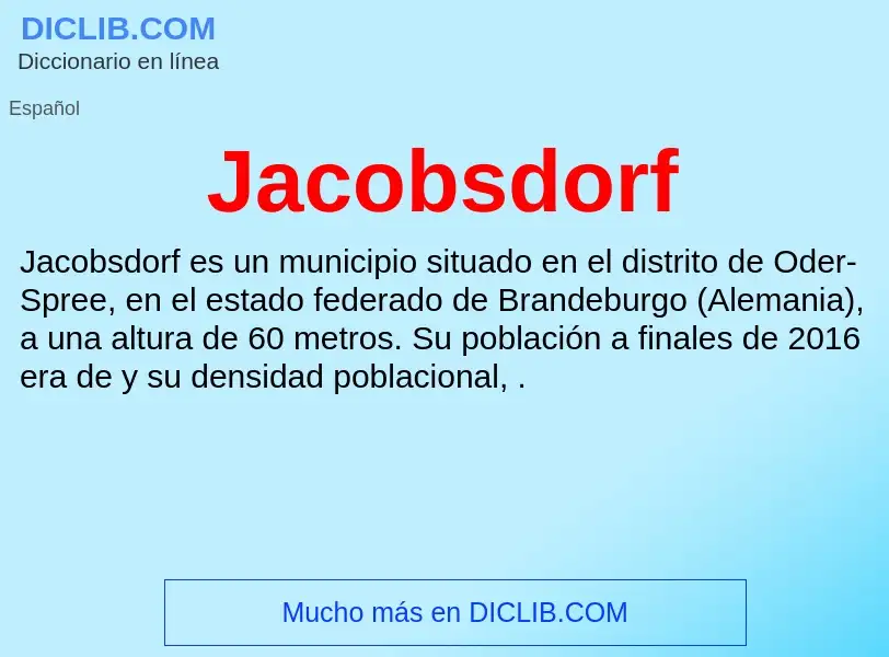 What is Jacobsdorf - definition