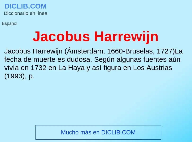 What is Jacobus Harrewijn - definition