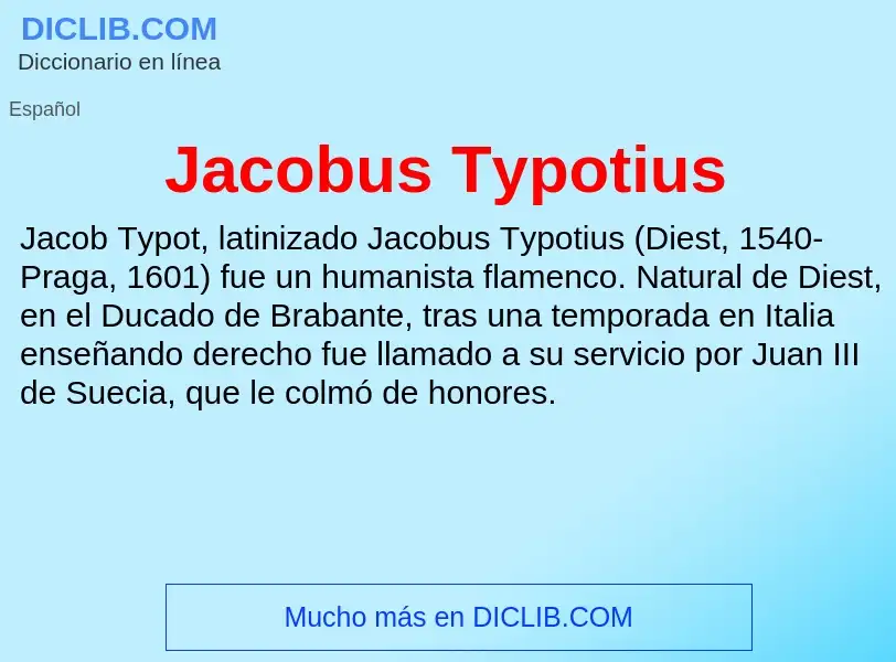 What is Jacobus Typotius - definition