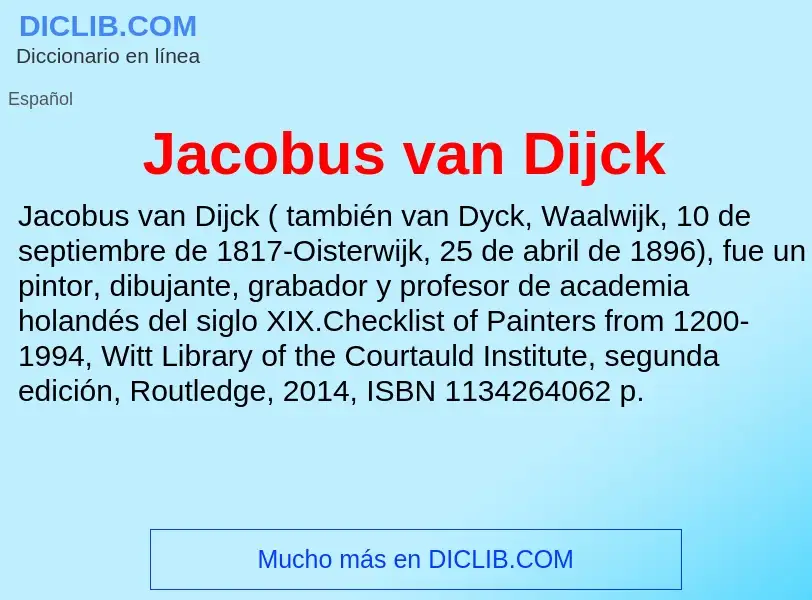 What is Jacobus van Dijck - definition