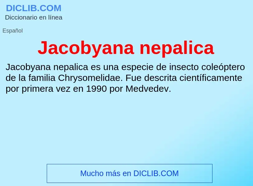 What is Jacobyana nepalica - definition