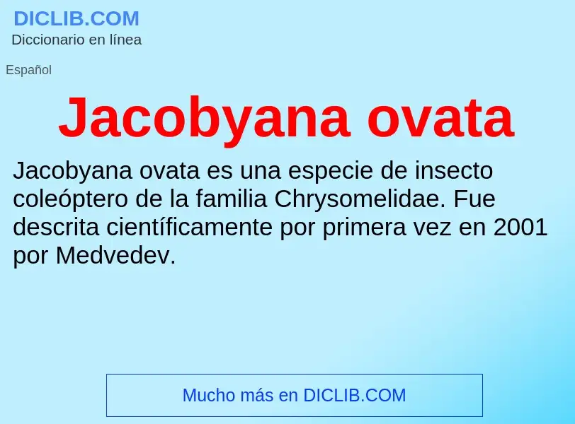 What is Jacobyana ovata - definition