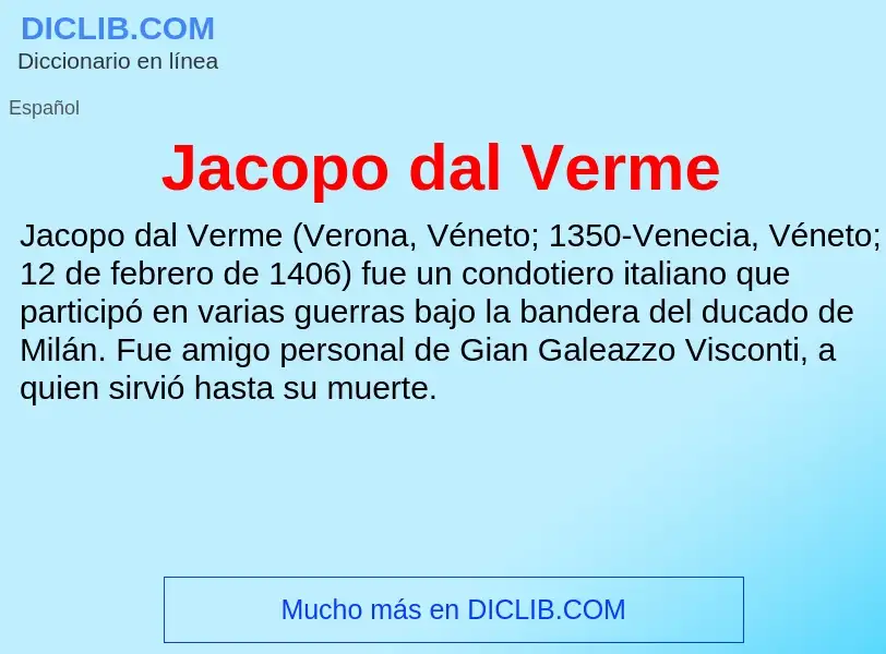 What is Jacopo dal Verme - definition