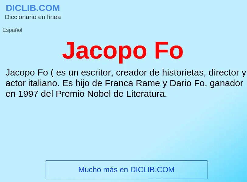 What is Jacopo Fo - definition