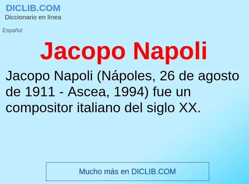 What is Jacopo Napoli - definition