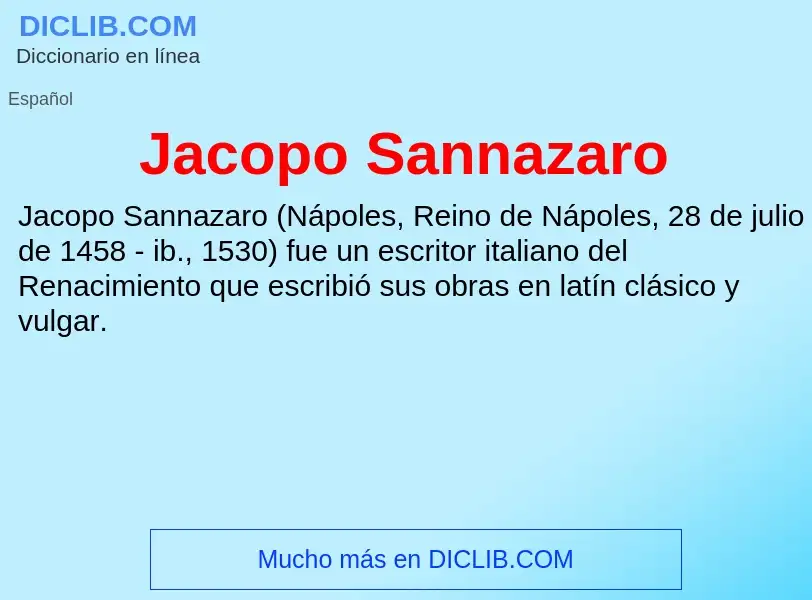 What is Jacopo Sannazaro - definition