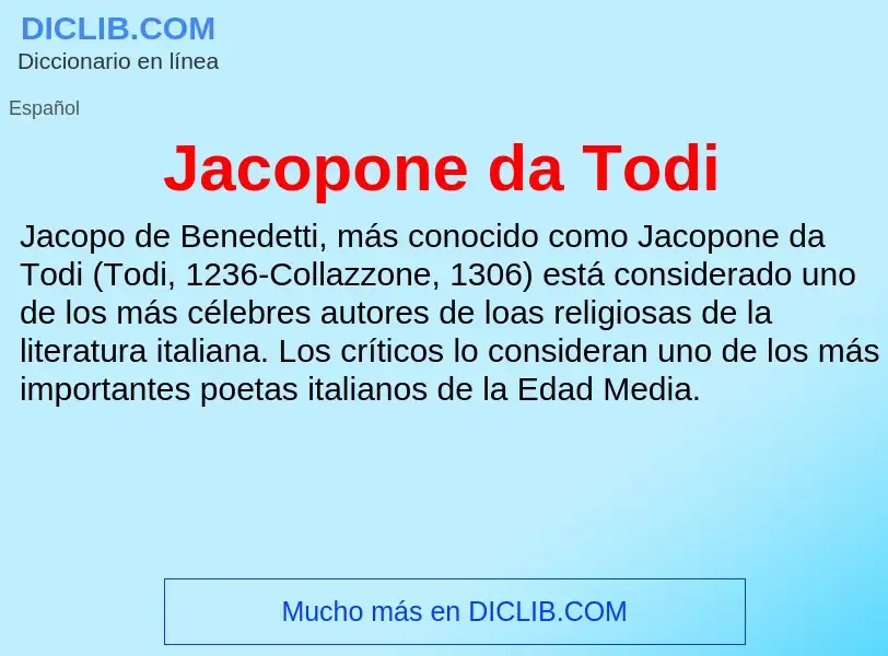 What is Jacopone da Todi - definition