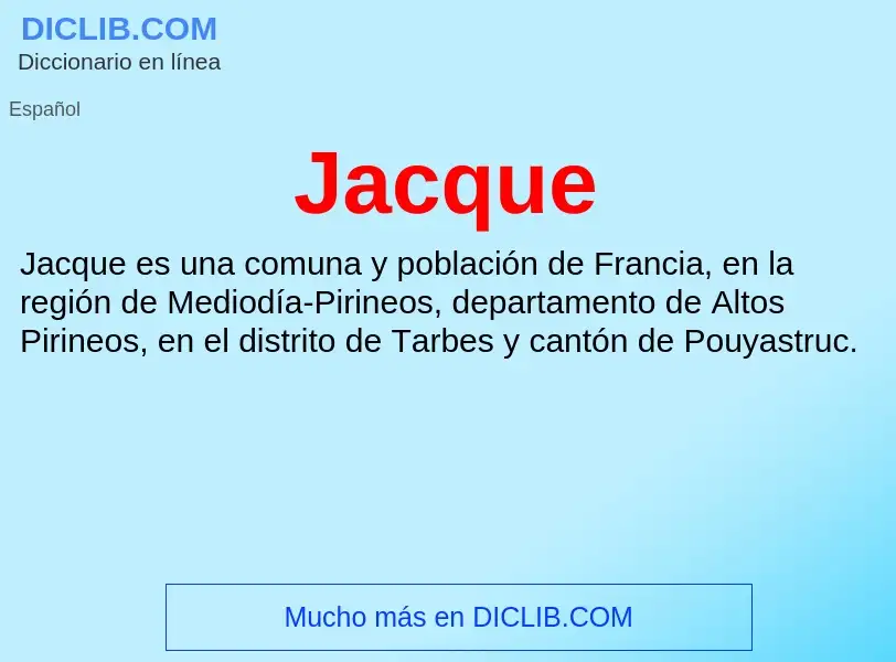 What is Jacque - definition